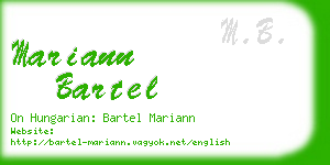 mariann bartel business card